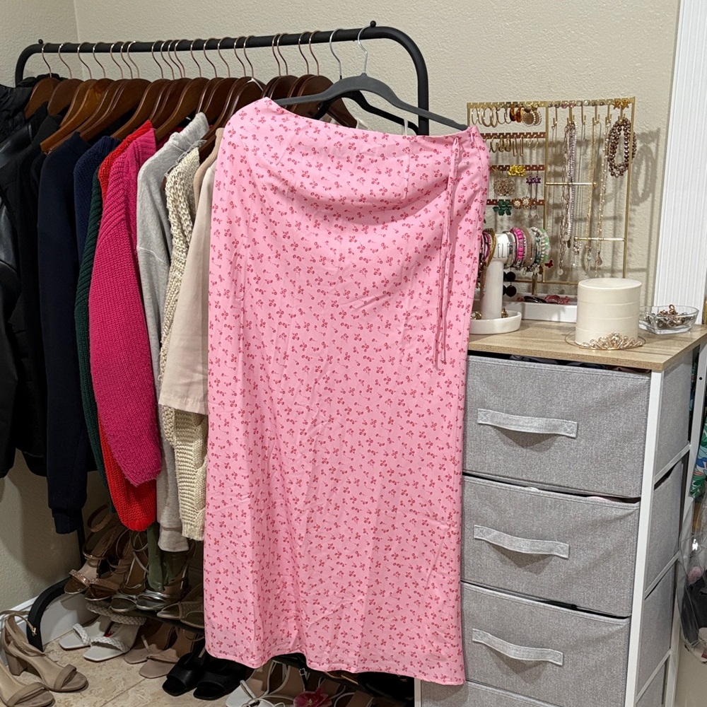 Princess Polly Pink Floral Maxi Skirt